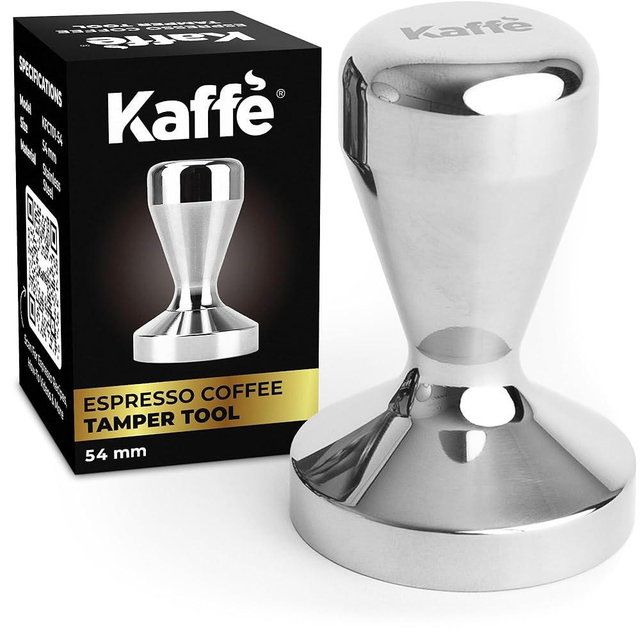 Kaffe Espresso Coffee Tamper - Chrome - 54mm