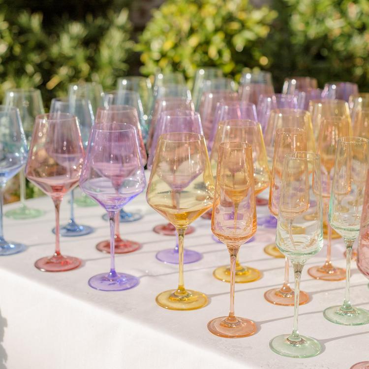 water glass and wine glass Ocean Waves Crystal Wine Glasses (Set of 6) – Artist Lisa Marie