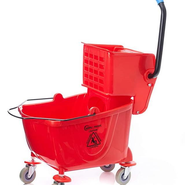 Simpli-Magic 79199 Mop Bucket with Wringer, Red