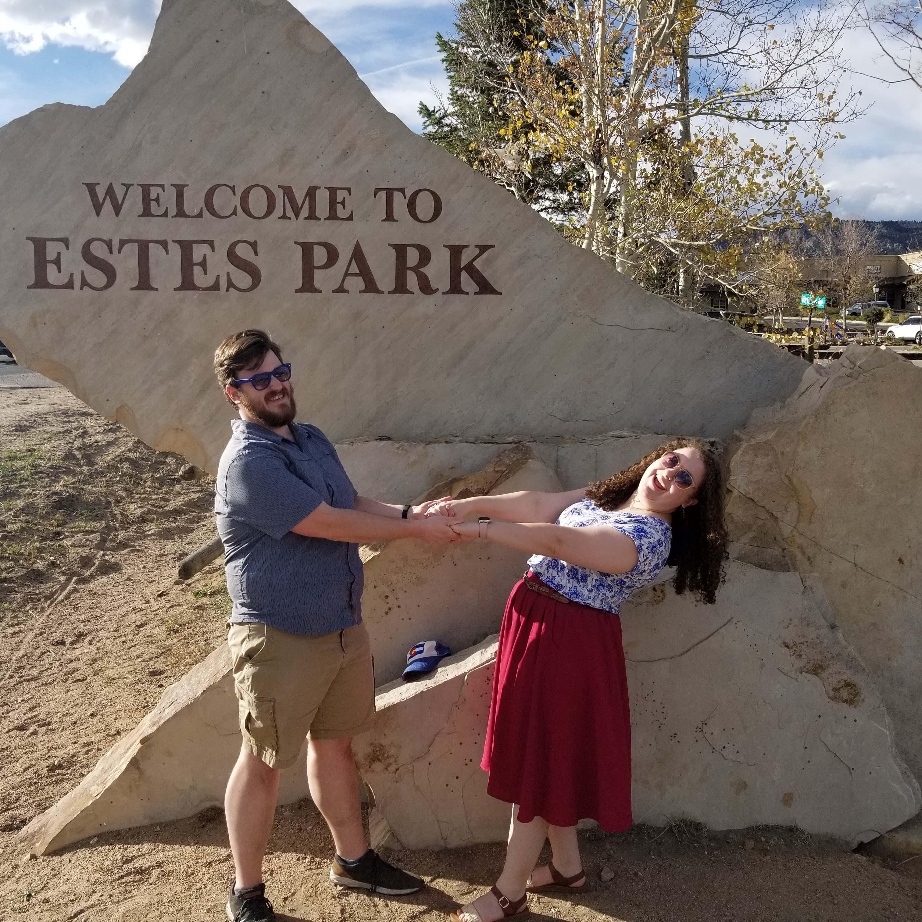 Finally a picture in front of the Estes Park sign!