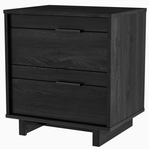 2-Drawer Nightstand-Gray Oak