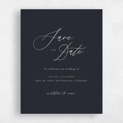 Ebony, Black Wedding Save the Date - Seville Portrait