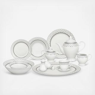 Verona 57-Piece Porcelain Dinnerware Set, Service for 8