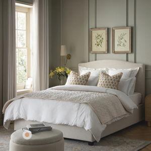 Chilworth Upholstered Ottoman Storage Bed, Ivory Weave Fabric