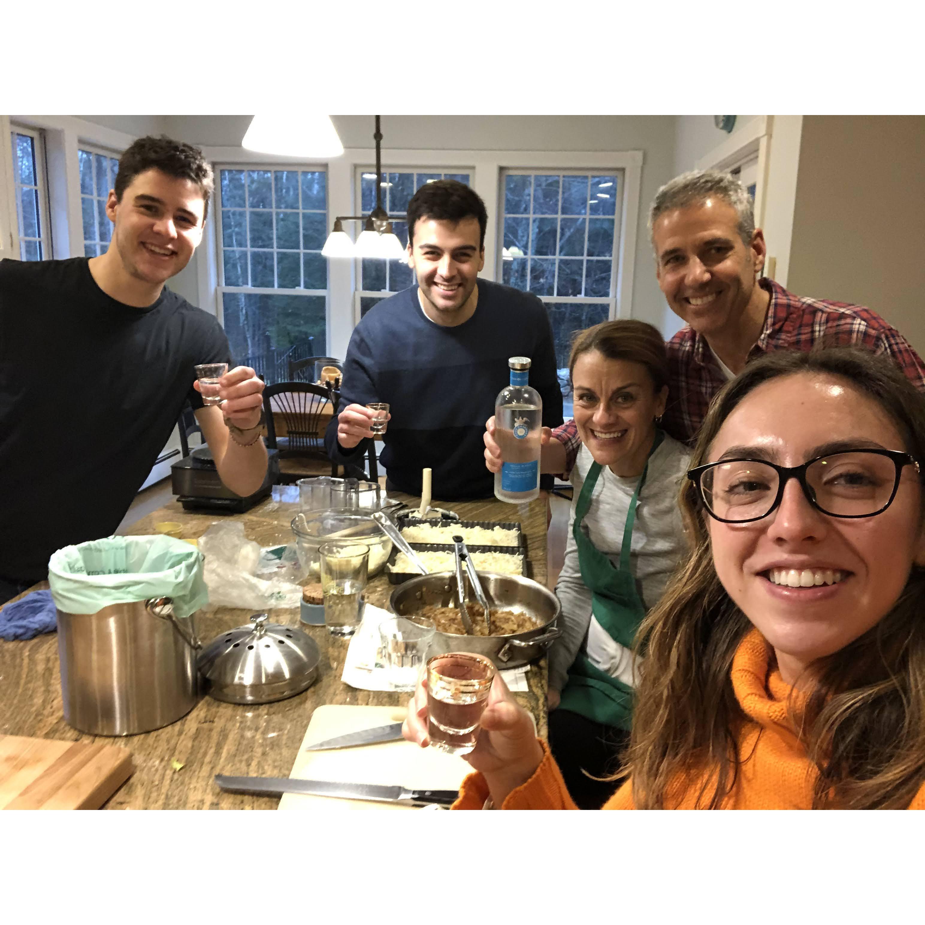 Drinking tequila with the Bermans on Thanksgiving (November 2020)