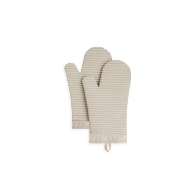 KitchenAid 2pk Silicone Ribbed Oven Mitts Tan