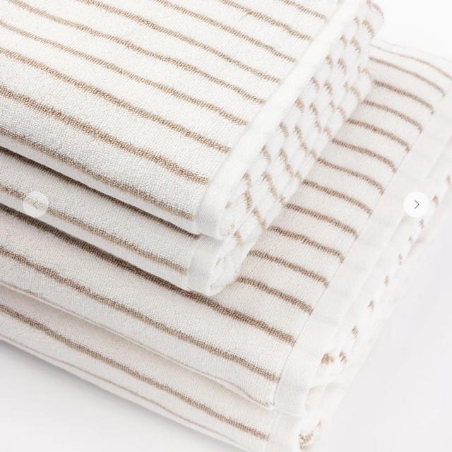 Luxe Bath Towels- Sand Stripe
