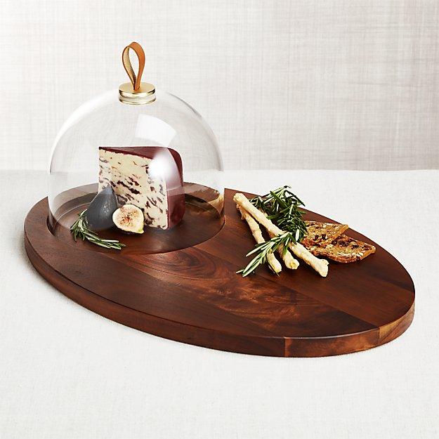 Prospect Serving Board with Glass Dome