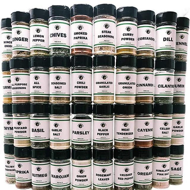 Premium | Ultimate Pantry SEASONING, HERB, SPICE and SPECIALTY SALT Set | 40 Count | Everything Your Kitchen Needs!