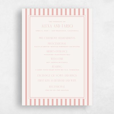 Dusty Peach, Orange Wedding Program - Azelie