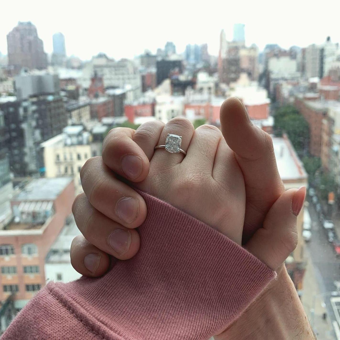 Leah said "yes" on a rooftop in New York City.