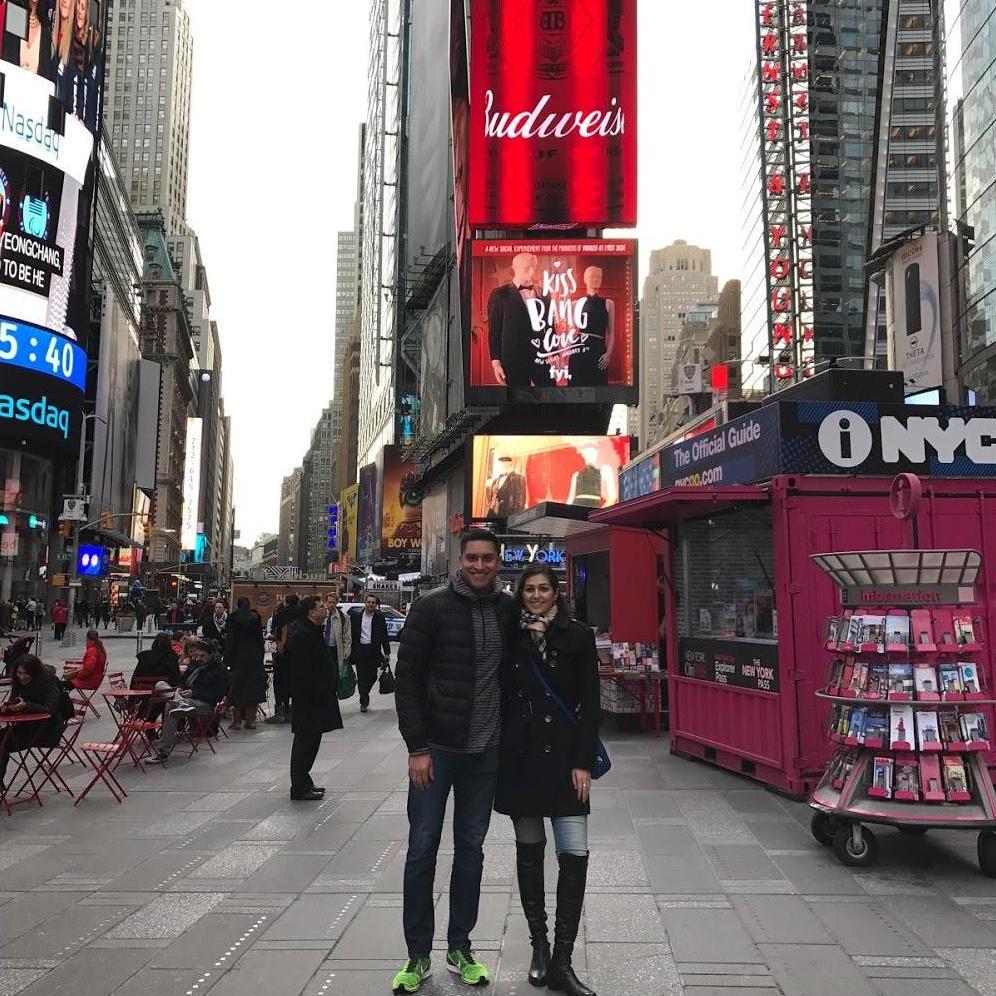 Times Square in NYC! One of our earliest trips together