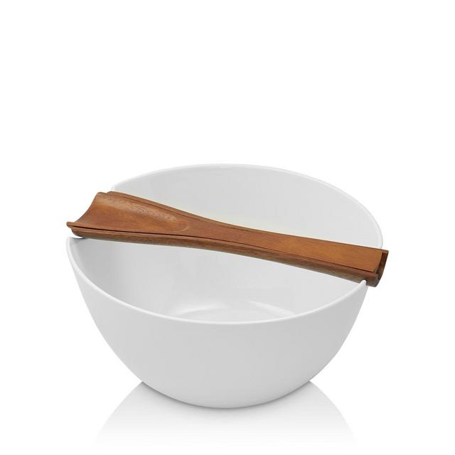 Robert's China and Gifts: Nambe Butterfly Wood Salad Bowl with Servers