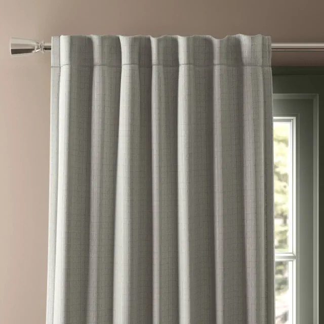 50"x63" Blackout Textured Plaid Curtain Panel Gray - Threshold™