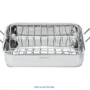 Cuisinart 16-Inch Roaster, Chef's Classic Rectangular Roaster with Rack, Stainless Steel, 7117-16URP1