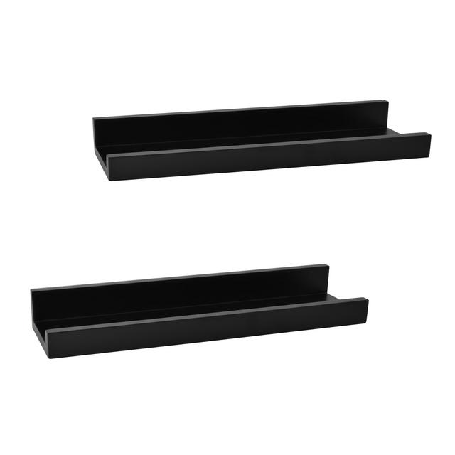 Mainstays 15" Black Finish Floating Picture Wall Ledge Set of 2