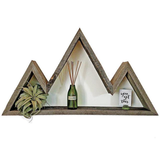 Reclaimed Wood Mountain Shelf - Natural Gray