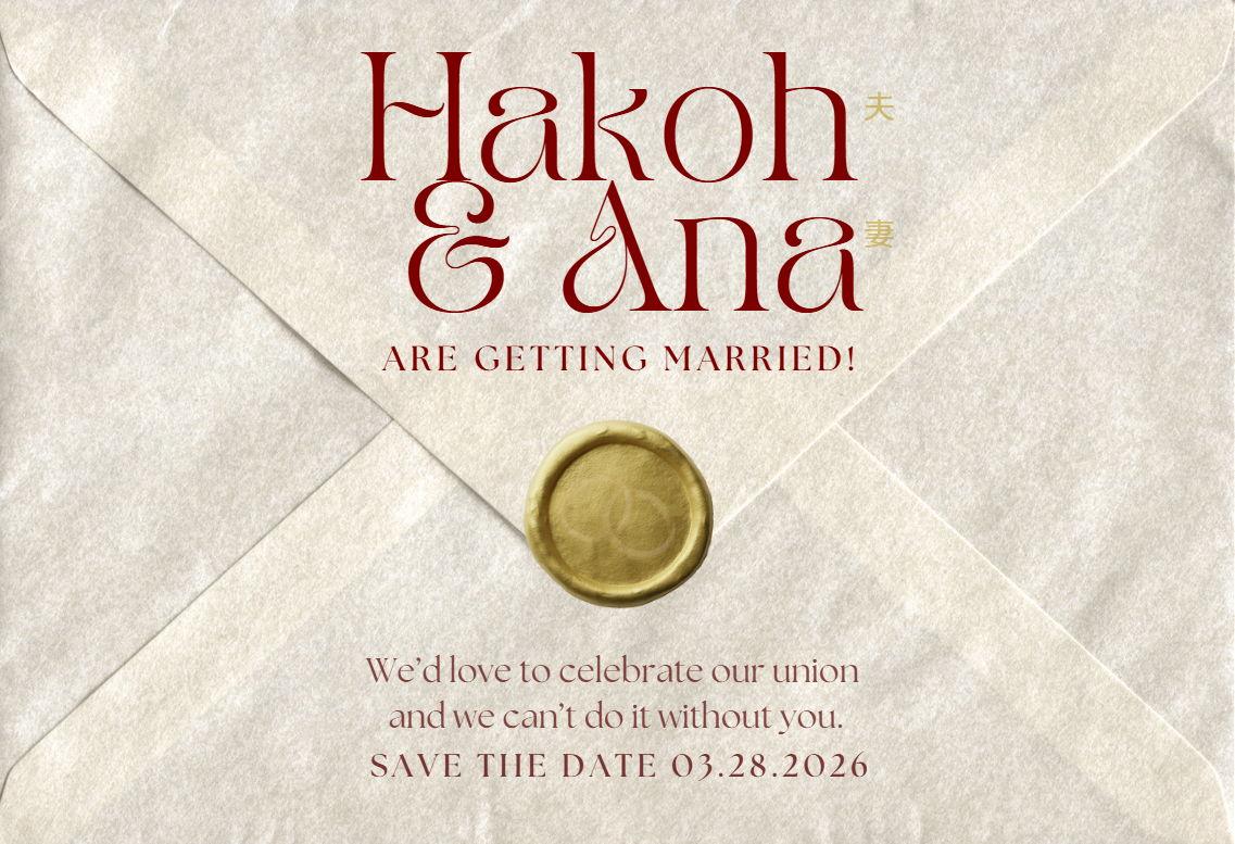 The Wedding Website of Ana Paula Soto and Hakoh Kosaka