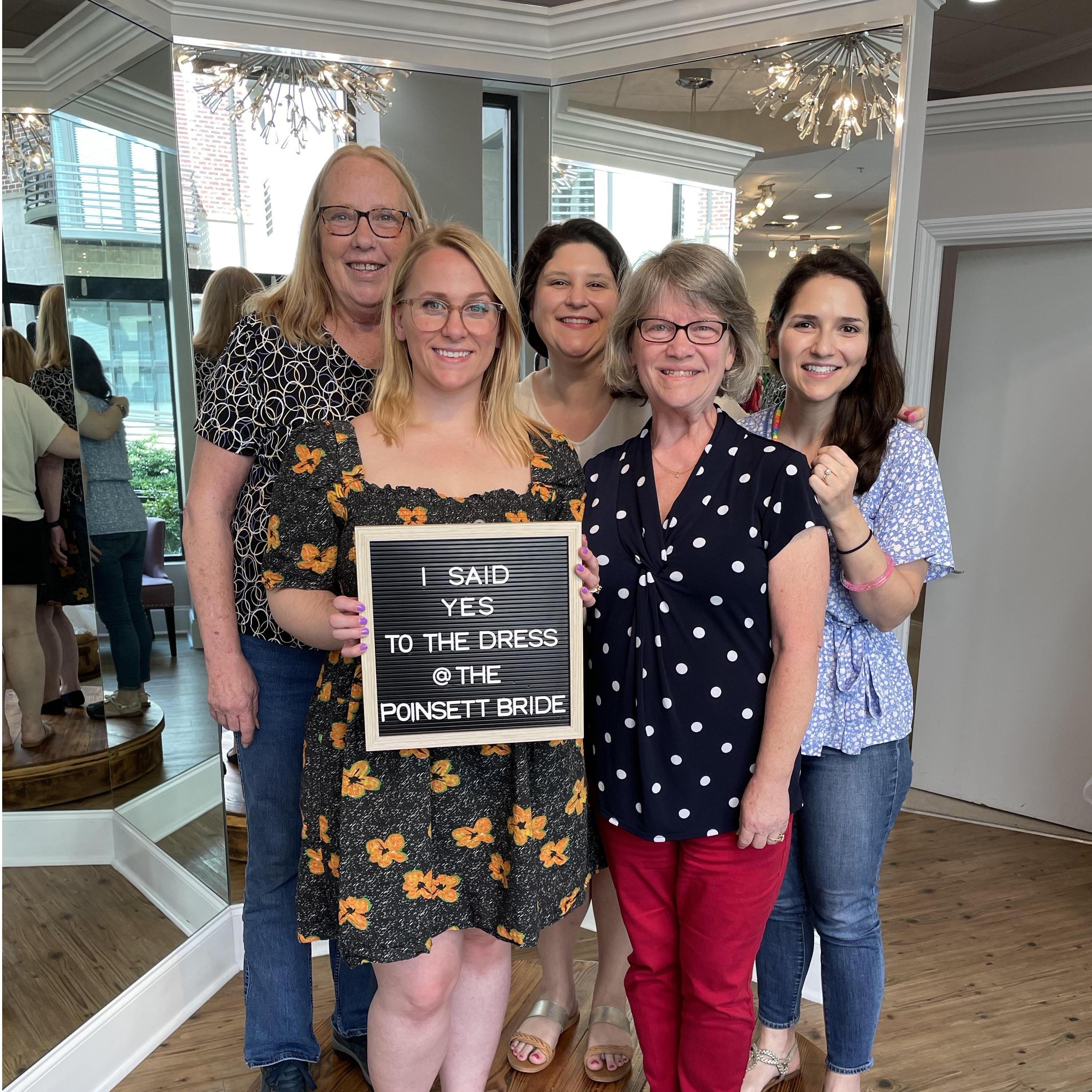 The first time Amber said "yes" to the dress. Woohoo!