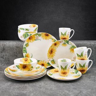 Sunflower 16-Piece Dinnerware Set, Service for 4