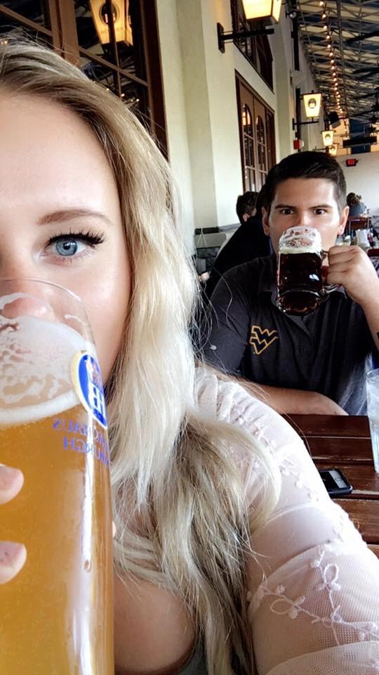 Having ein Bier at our favorite restaurant in Pittsburgh, Hofbrauhaus