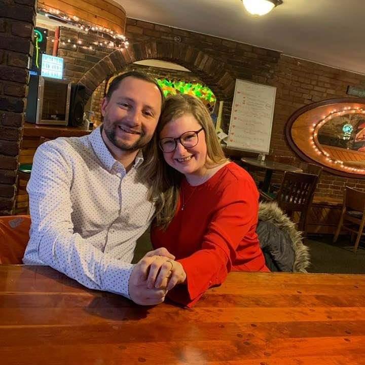 This was 2/15/2019 right after Greg proposed. He brought Meagan back to where they had their first date - Sheri's Place in Springfield, VT and sat in the exact seats where they first met!
