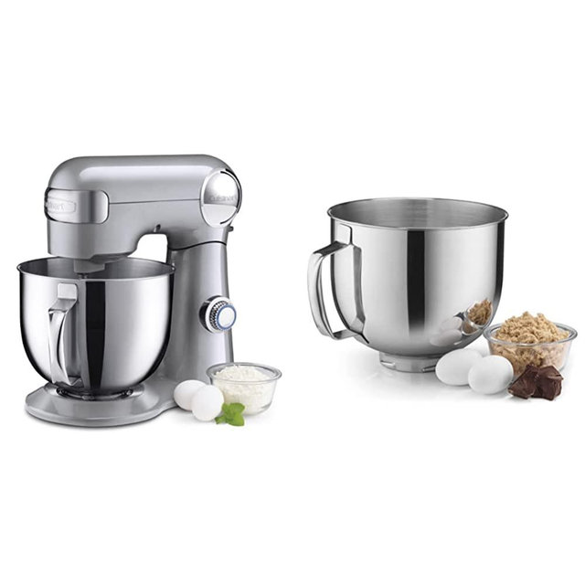 Cuisinart SM-50BC Precision Master 5.5-Quart 12-Speed Stand Mixer & SM-50MB 5.5-Quart Mixing Bowl, Stainless Steel