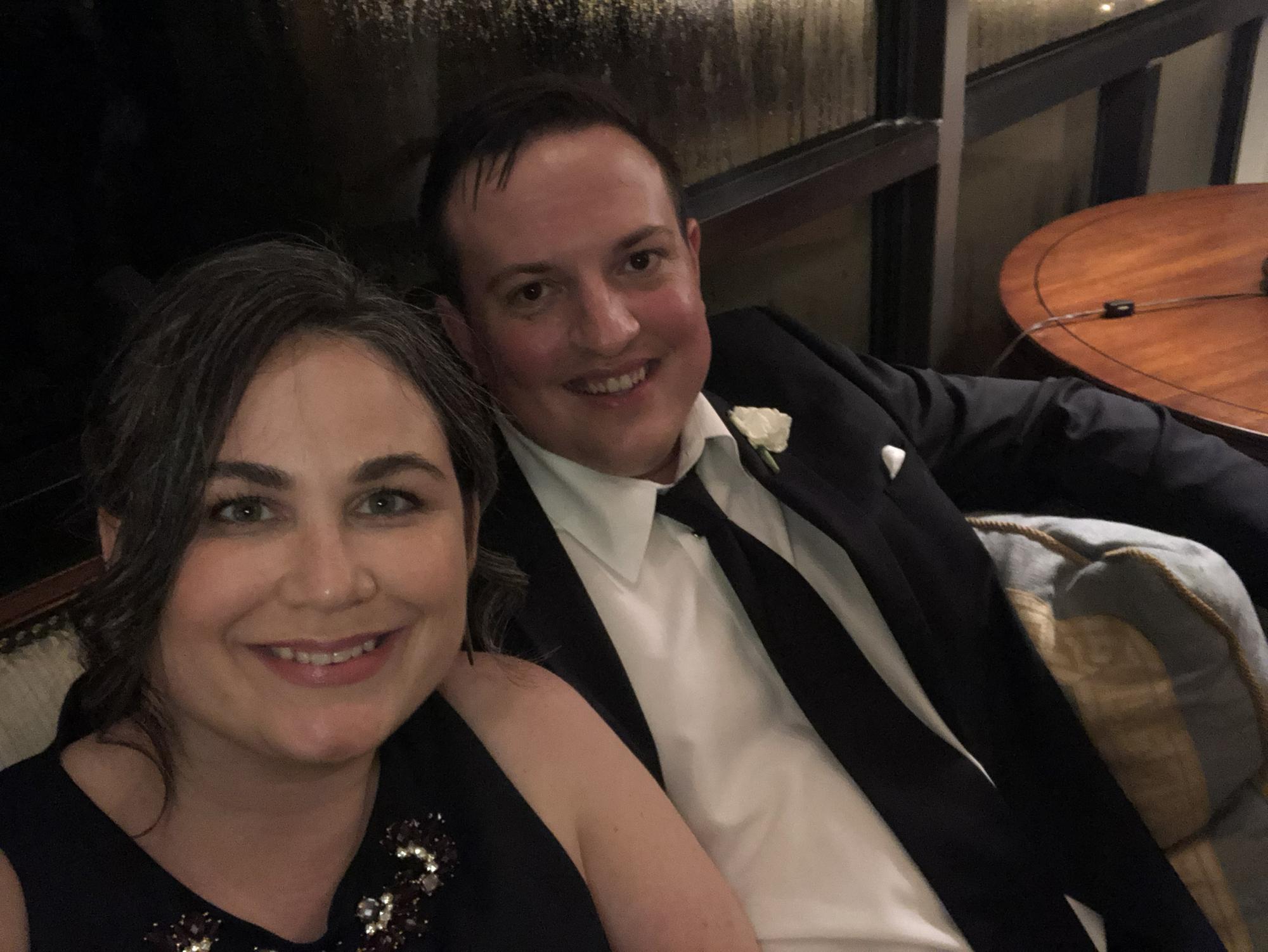 At Tom's sister's wedding, June 2018 (Leigh Anna, to her now husband Andrew)