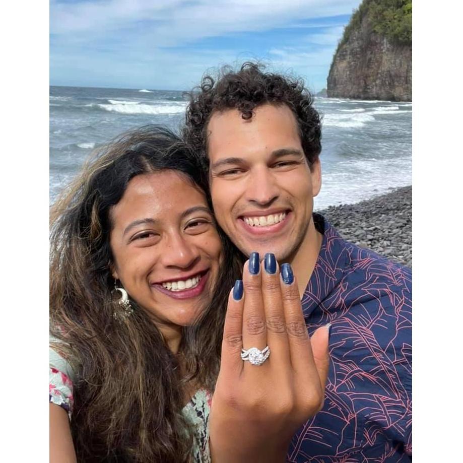 The proposal in Pololu Valley, Big Island, Hawaii