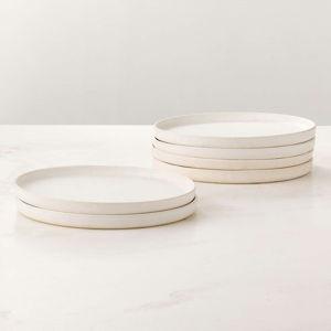 CB2 Drift White Salad Plate with Reactive Glaze