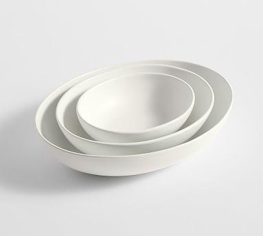Mason Stoneware Oval Nesting Serving Bowls, Set of 3 - True White