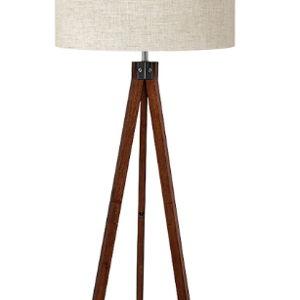Wood Tripod Floor Lamp Brown