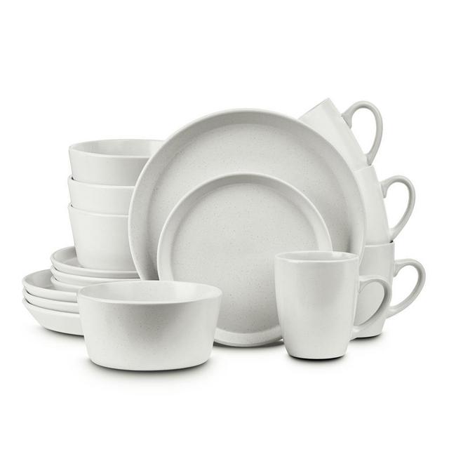 32-Piece Casual Snow White Stoneware Dinnerware Set (Set for 8)