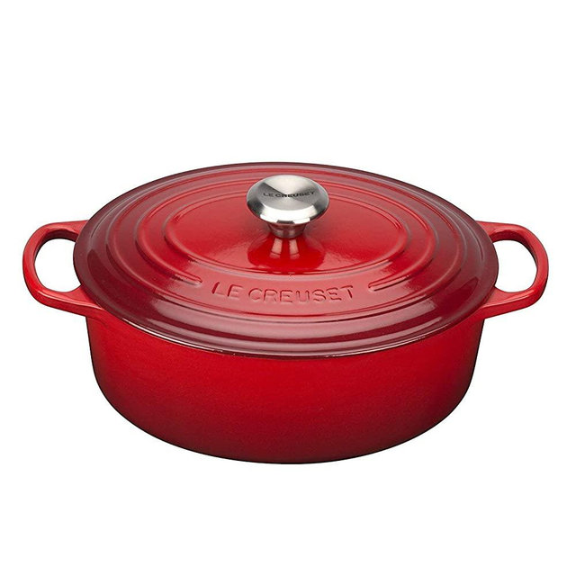 Le Creuset Enameled Cast Iron Signature Oval Dutch Oven, 9.5 qt., Cerise