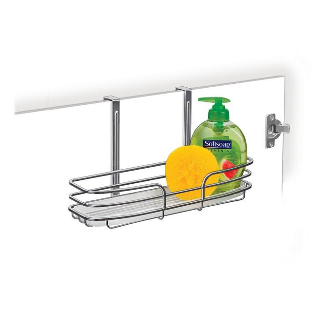 Lynk Over Cabinet Door Organizer - Single Shelf - with Molded Tray - Chrome