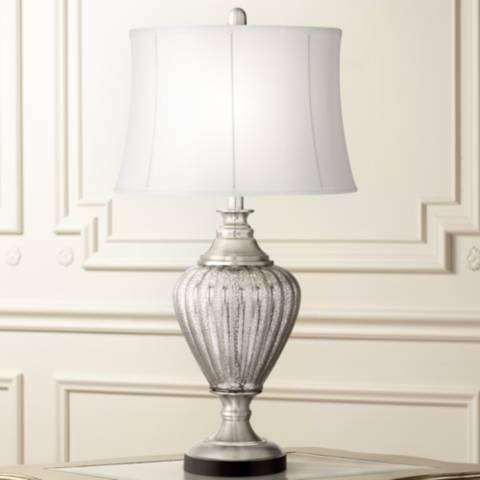 James Mercury Glass Fluted Font Table Lamp