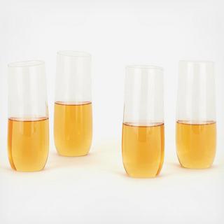 Boreal Glassware Champagne Flute, Set of 4