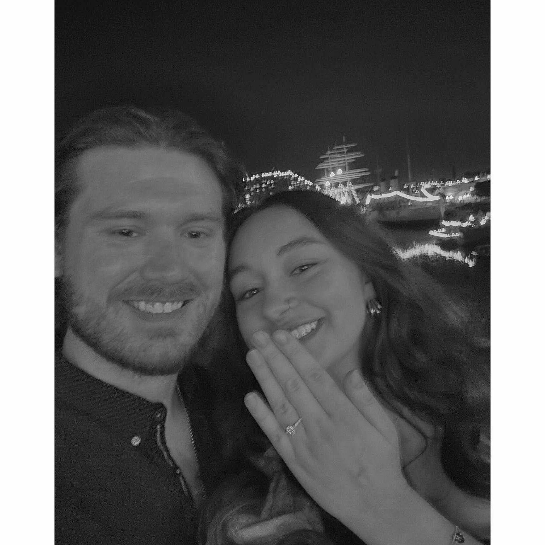 The night he asked & after the shock and tears she did say "YESS!!!"