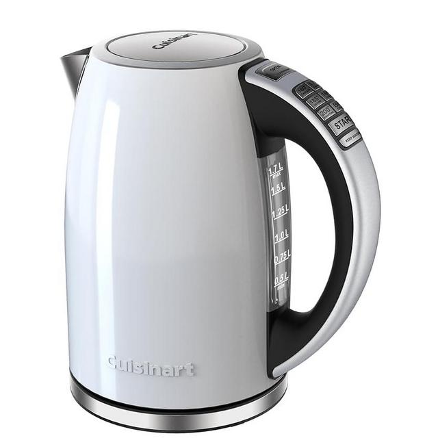 Cuisinart 1.7-Liter Stainless Steel Cordless Electric Kettle with 6 Preset Temperatures (White), CPK-17