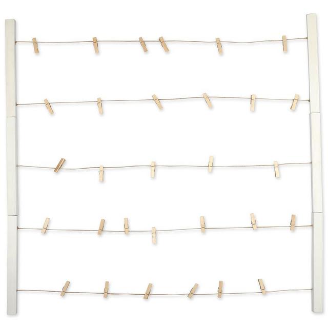 DII Clothesline Collage, Photo Display Collection, Rustic White, 26x29.75"