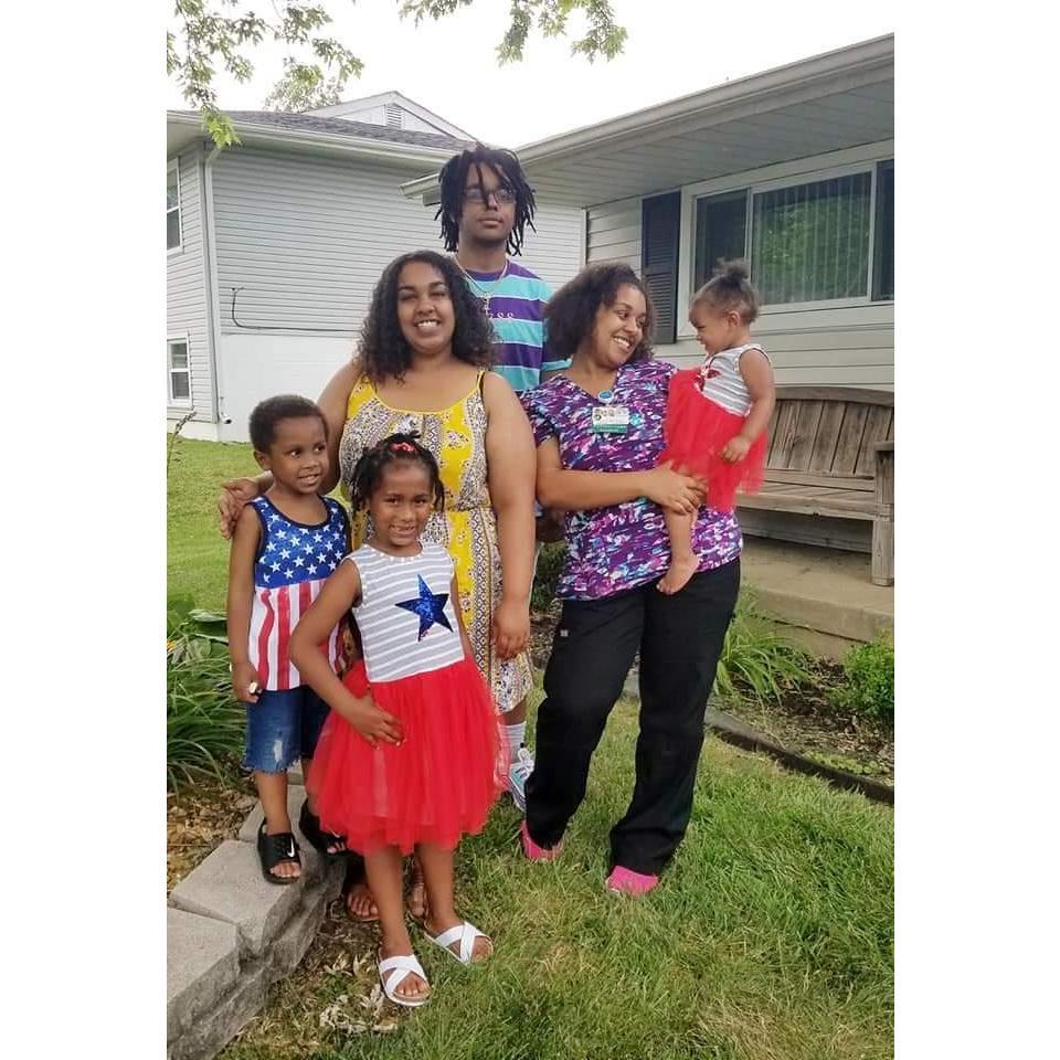 Jen's kids and grandkids - Miyanna, MJ, Tianna, Eric, Justus, Miyla
