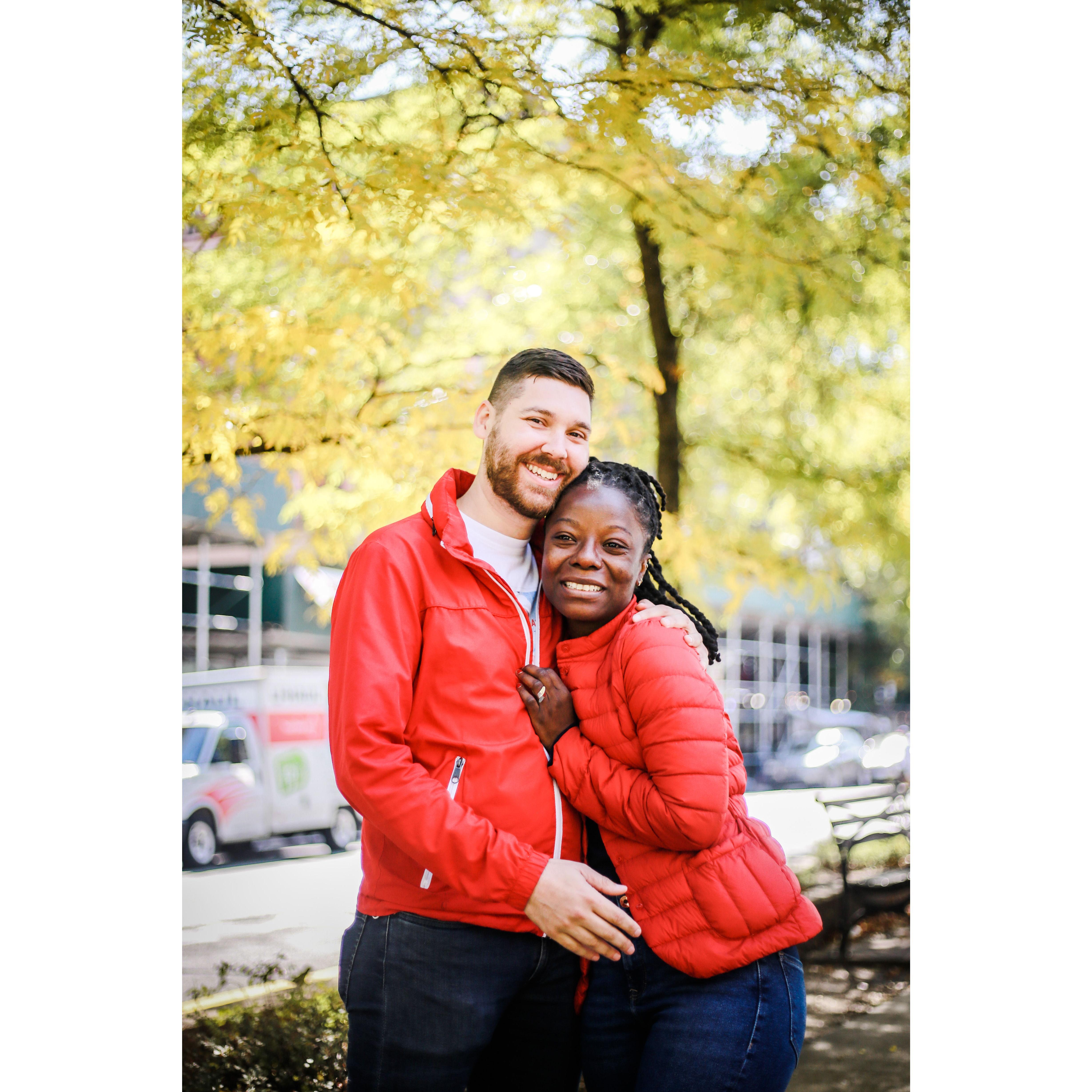 Moments after she said yes!