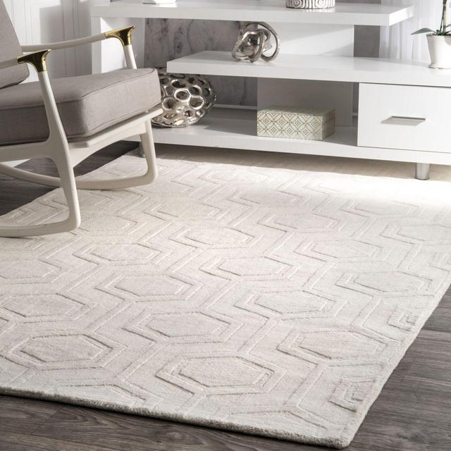 Ivory Honeycomb Area Rug