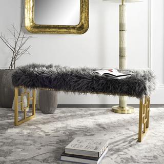 Mera Faux Sheepskin Bench