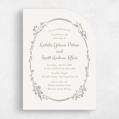 Beige Half arch Wedding Invitation - Harper Portrait