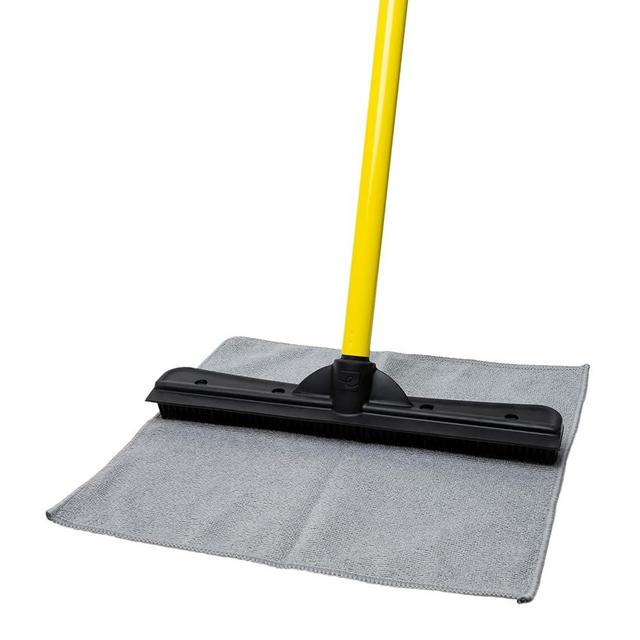 FURemover Original Indoor Pet Hair Rubber Broom with Carpet Rake, Squeegee and Washcloth (Furemover Original Broom with Sc Scrub Cloth)