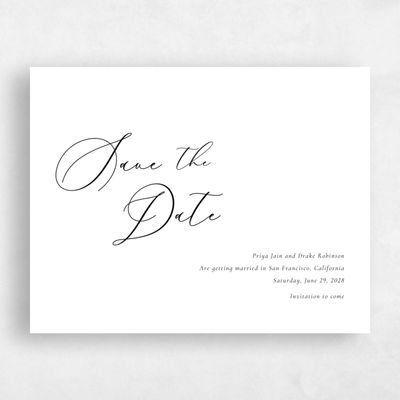 White Simple Wedding Save the Date - Merlo Landscape