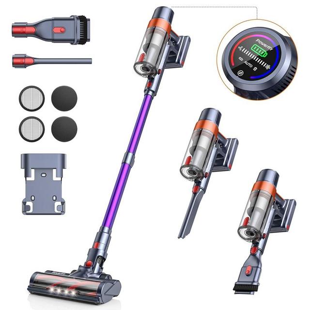 Cordless Vacuum Cleaner, 40Kpa Stick Vacuum Cleaner 450W Powerful Vacuum Cleaner, Up to 55 Mins Runtime 1.5L Dust Cup Lightweight Cordless Vacuum for Home Carpet Pet Hair Hard Floor