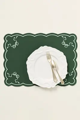 Benedita Bow Cotton Embroidered Placemat