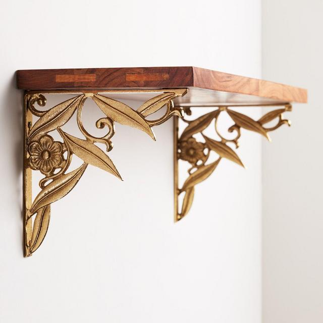 Gold Metal Botanical Mix & Match Self Brackets 2 Pack